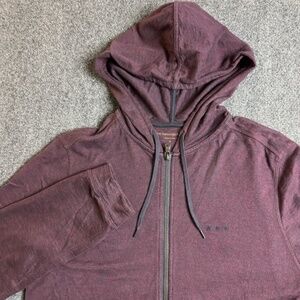 John Varvatos Mens Medium Purple Full Zip Hoodie Jacket Cotton Knit Pockets
